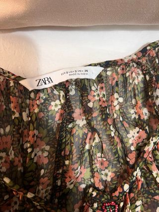 Vestido Zara gasa estampado