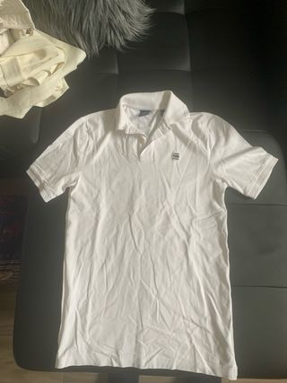 Polo G-Star RAW blanco hombre