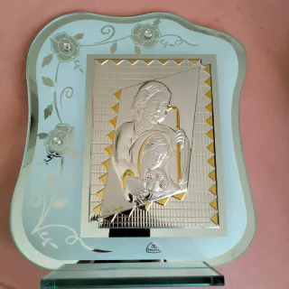 Icona Sacra Famiglia Vetro