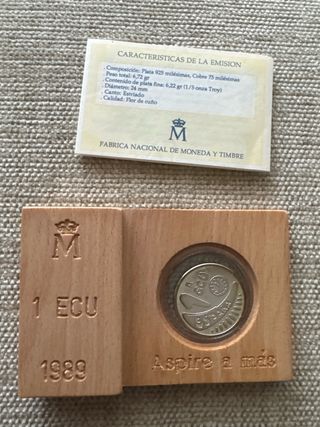 Moneda 1 ECU Plata 1989 España