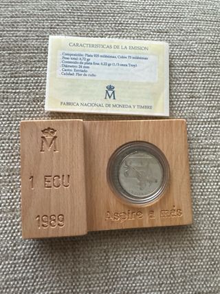 Moneda 1 ECU Plata 1989 España