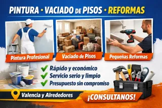 Reformas, pintura y vaciados de viviendas.