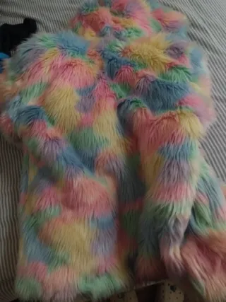 Abrigo peludo multicolor