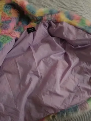 Abrigo peludo multicolor