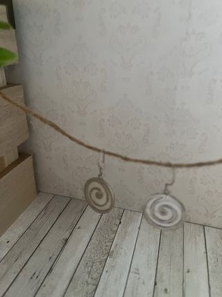 Pendientes redondos nacarados plata