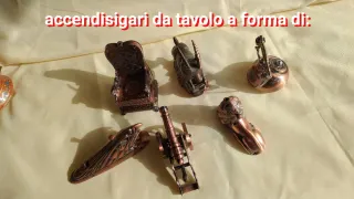 Accendini grandi rame vintage da tavolo