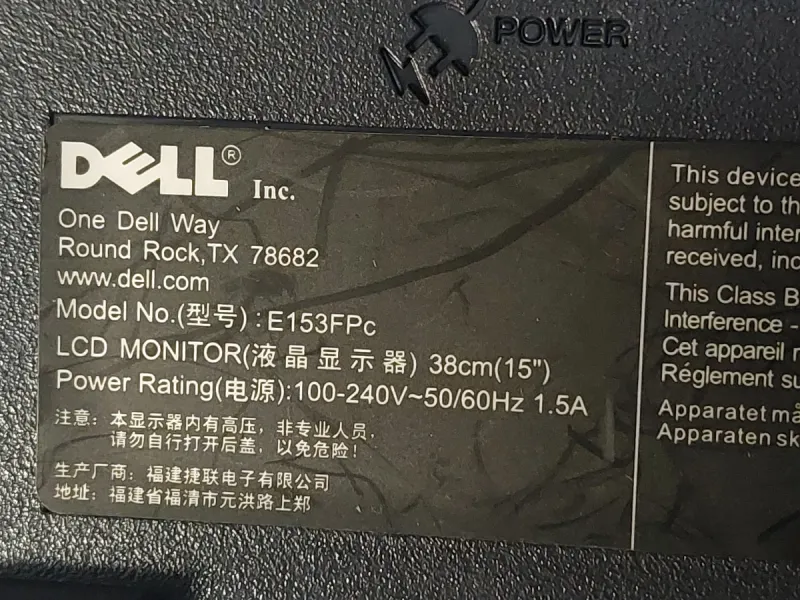 Monitor Dell 153fpc afbeelding 3