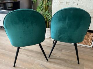 Juego de 2 sillas terciopelo verde