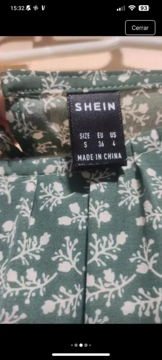 Vestido midi floral verde talla S