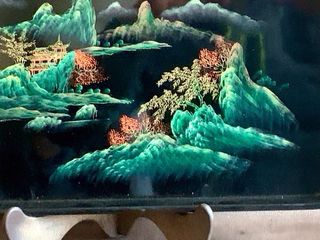 BANDEJA CHINA LACADA CON PAISAJE