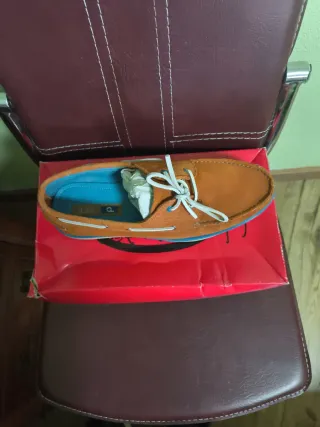 Mocasines de piel naranja