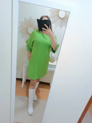 Abito verde manica 3/4