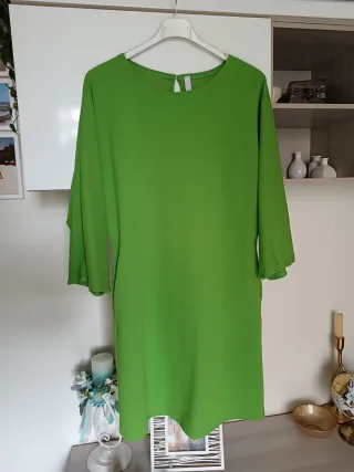 Abito verde manica 3/4