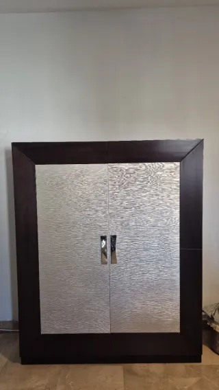 Mueble salón completo madera y cristal