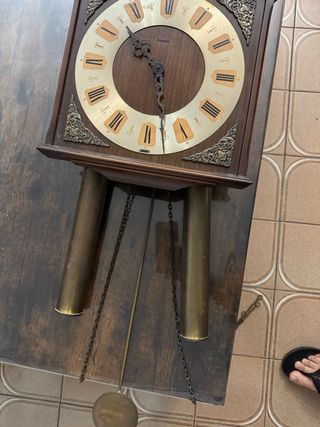 Reloj de Pared Antiguo Madera y Metal
