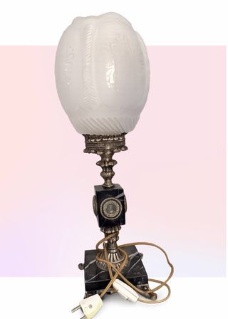 Lámpara Vintage Cristal y Mármol