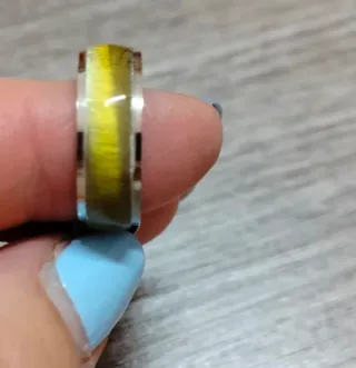 Anello Acciaio Dorato e argentato