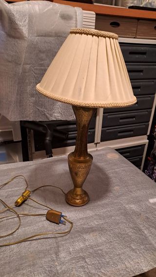 Lampada Vintage Ottone Inciso Mano Anni '60