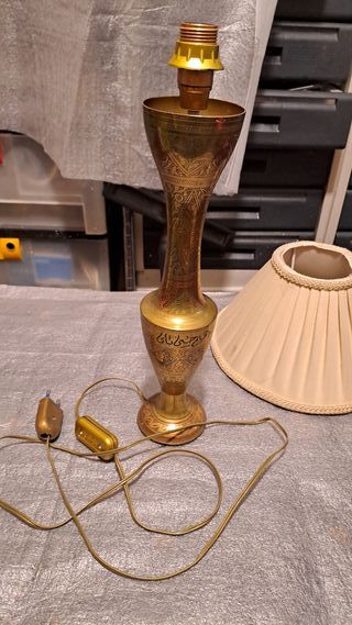 Lampada Vintage Ottone Inciso Mano Anni '60