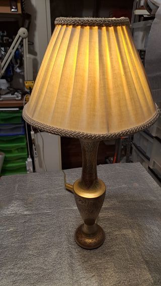 Lampada Vintage Ottone Inciso Mano Anni '60
