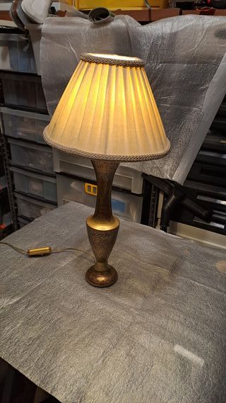Lampada Vintage Ottone Inciso Mano Anni '60