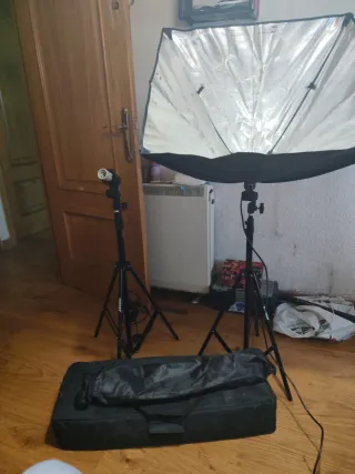 Soporte foco cámara y softbox