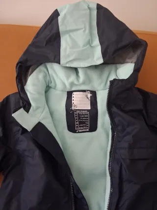 Mono de nieve azul y turquesa 116cm y calcetin