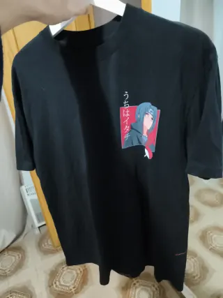 Camiseta Negra Anime Estampado