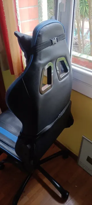Silla Gamer Azul y Negra