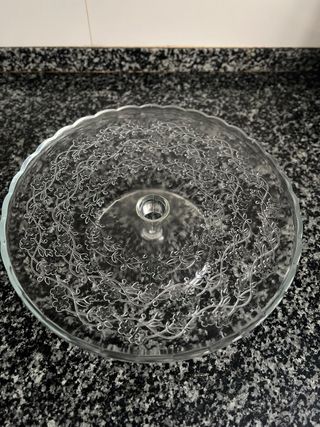 Plato para tarta de cristal decorado