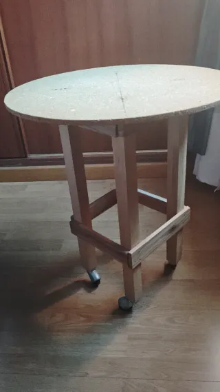 Mesa camilla cristal y tela