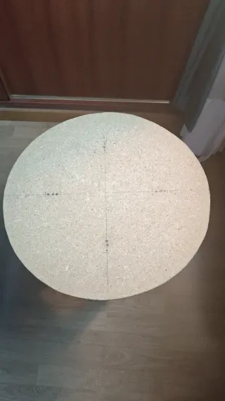 Mesa camilla cristal y tela