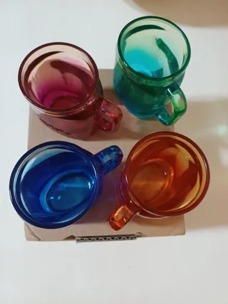 Set 4 Tazzine Vetro Colorate