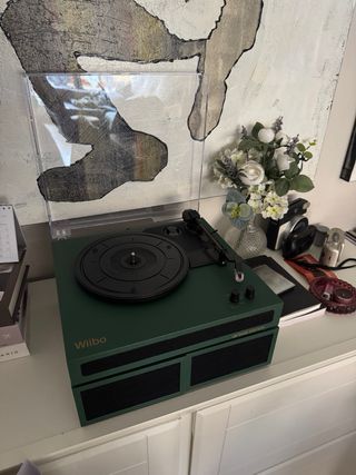 Tocadiscos Wilco Verde Oscuro Nuevo con altavoces