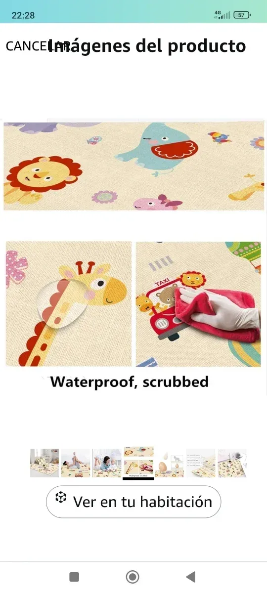 Alfombra juego  Bebe Acolchada Plegable