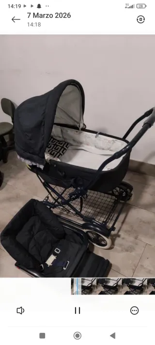 Coche de bebé clásico negro