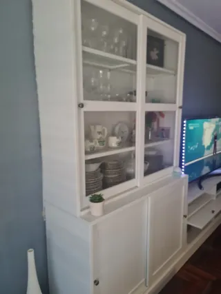 Vitrina madera y cristal 120x45x215 cm