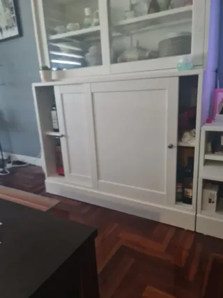 Vitrina madera y cristal 120x45x215 cm