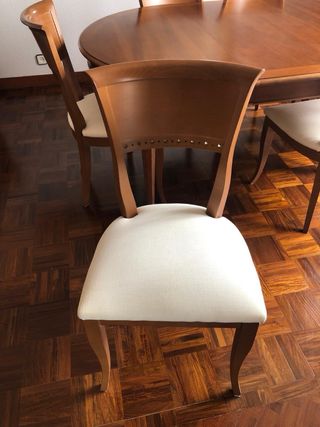 Mesa comedor y 6 sillas madera