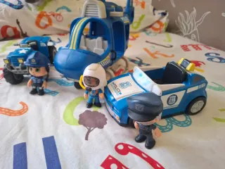 Playmobil Policía Coche Helicóptero Figuras