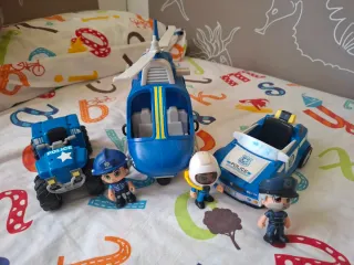 Playmobil Policía Coche Helicóptero Figuras
