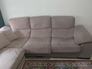 Sofá chaise longue 3 plazas tela