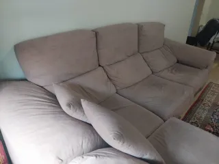 Sofá chaise longue 3 plazas tela