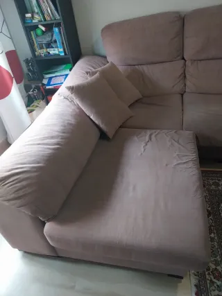 Sofá chaise longue 3 plazas tela