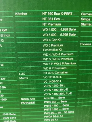 Universales Bolsas Filtro Vellon para  Aspiradora