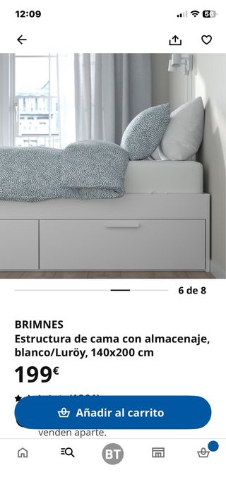 Cama doble Brimnes Ikea con cajones