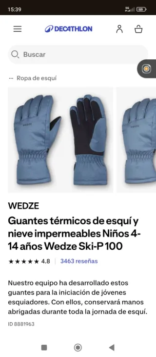 Guantes de Nieve Wedze para Niño