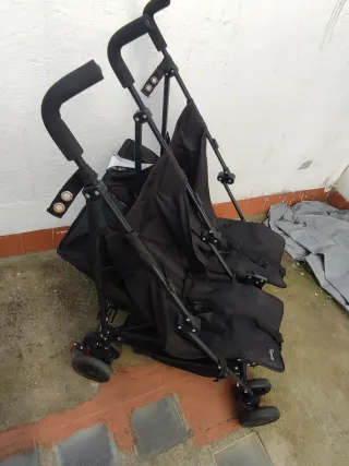Silla de paseo doble negra