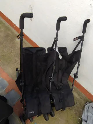 Silla de paseo doble negra