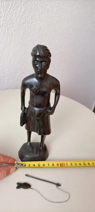 Figura de Ébano Sri Lanka Pescador